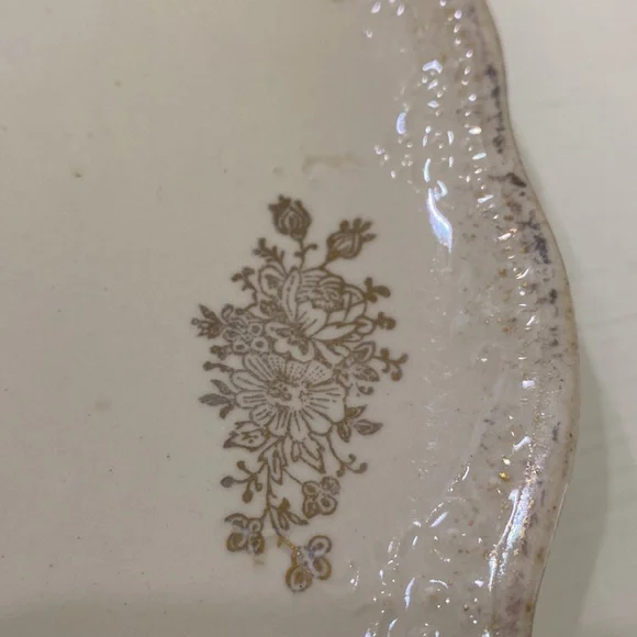 Victorian Dresden China Pink Flowers Plate! - Picture 3 of 5